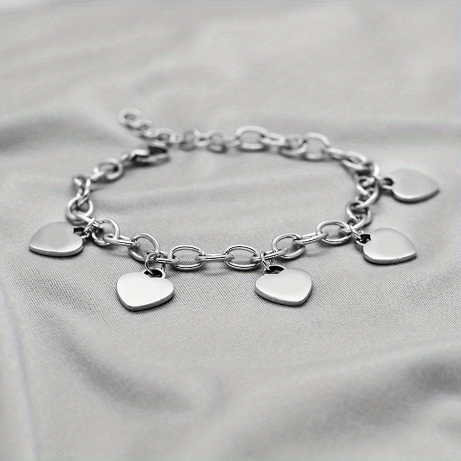 Simple Style Classic Style Heart Shape Stainless Steel Plating  Copper Plated Bracelets